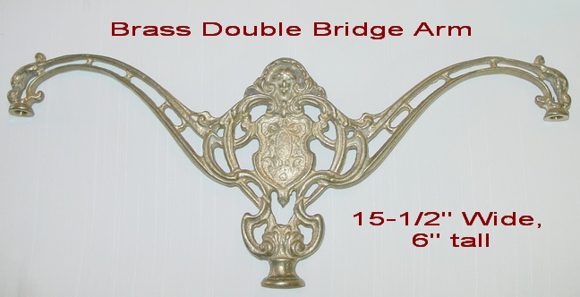Cast Brass Bridge Arm Floor Lamp Part W/ Bird Head 17" 