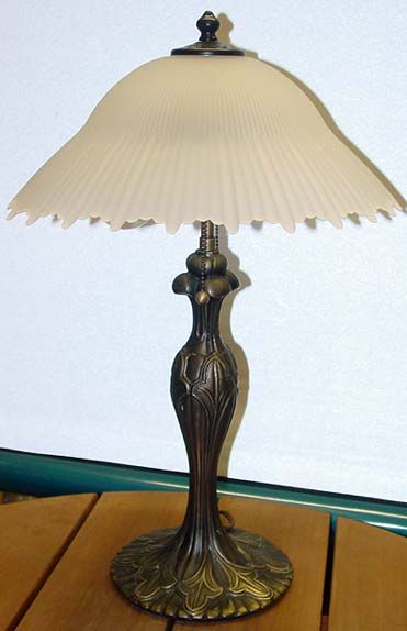 Ornate Cast Metal Column lamp part base 8" tall Powder coated flat white NEW 