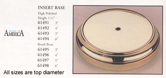 POLISHED BRASS ~ Round ~ METAL LAMP BASE ~ 4" ~ 5" ~ 6" Diameters 