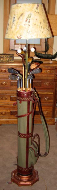 Custom Floor Lamp, Golf Bag Table Lamp