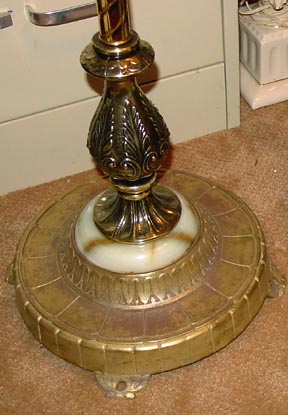 Large Antique Brass Finish Stamped Lamp Base 